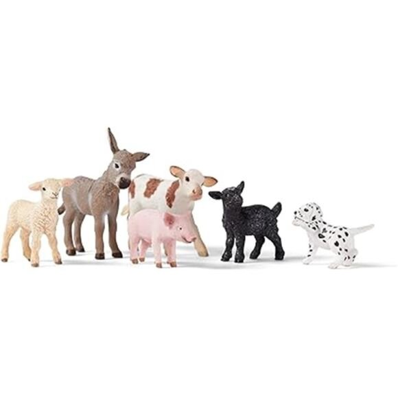 Schleich Farm World 6-Piece Baby Farm Animal Toy Gift Set Including Donkey - Picture 7 of 7